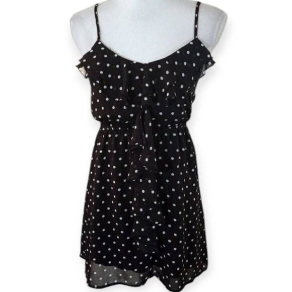 EYELASH COUTURE BLACK & WHITE POLKA-DOT DRESS SZ.XS EUC. - Picture 1 of 6